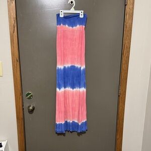 Pinkblush Blue and Pink Tie-Dye Maxi Skirt
